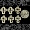 Antiqued Silver Plated Brass Hammered Cut Out Christian Cross Charms - Set of Six - S-C155